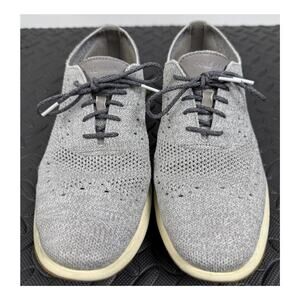 Cole Haan Zerogrand Men Size 9.5 Light Gray White Turquoise Wingtip Oxford Shoes